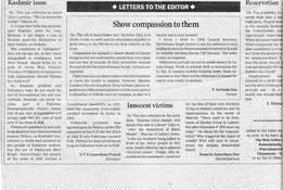 JP letter in Indian Express on Kashmir issue