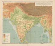 map of india orographical features plate 4, imperial gazetteer of india, atlas, 1909